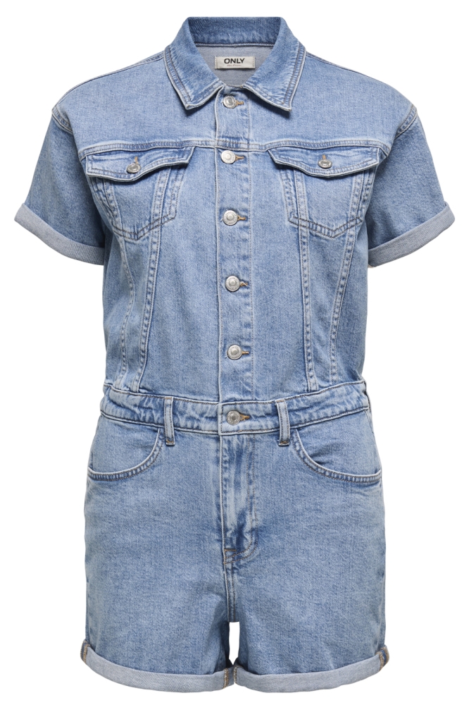 ONLCASTEL S/S DNM PLAYSUIT AZG 15344704 Light Blue Denim